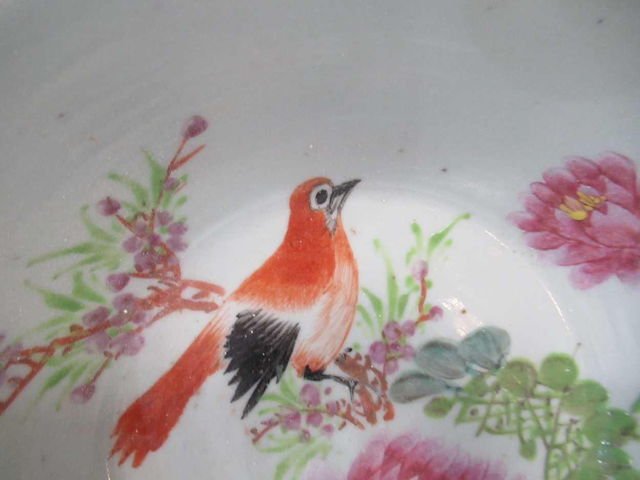 A Chinese Republic period bowl, the centre painted with a bird and inscribed around the rim with a - Image 3 of 12