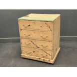A painted pine 4 drawer chest, early 20th century, 88 x 74 x 59cm