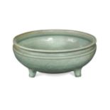 A Chinese celadon bowl, late Ming Dynasty,