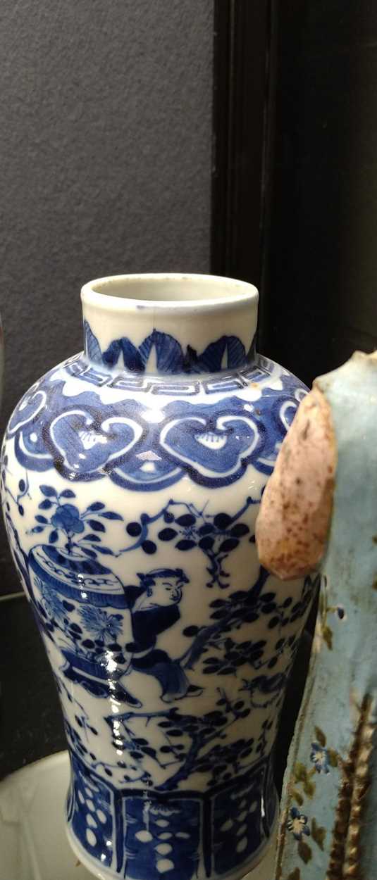 A pair of imari baluster vases and a pair of Chinese blue and white vases; a Chinese ginger jar - Image 10 of 24