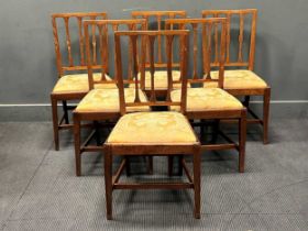 A set of six 19th century mahogany dining chairs with railed backs and drop in seats; an mahogany