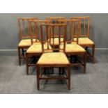 A set of six 19th century mahogany dining chairs with railed backs and drop in seats; an mahogany