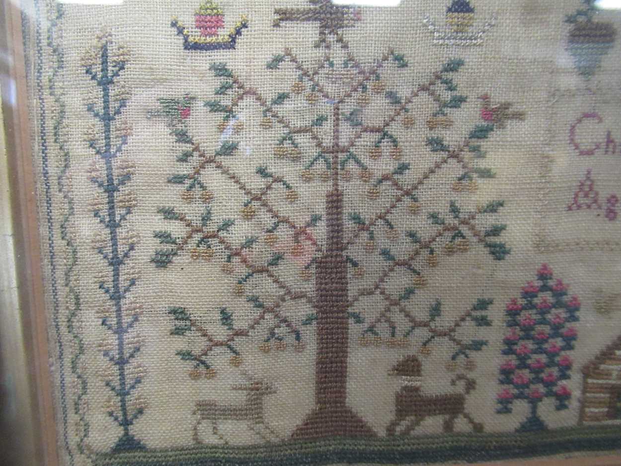 A needlework sampler by 'Charlotte Turnell Aged 9 Years 1837', with alphabet bands above 6 line - Image 3 of 5