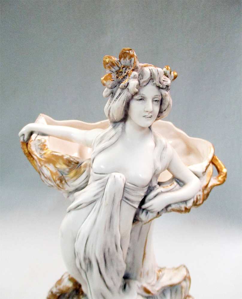 Royal Dux, an early 20th century Bohemia Art Nouveau porcelain two-handled vase, - Image 4 of 17