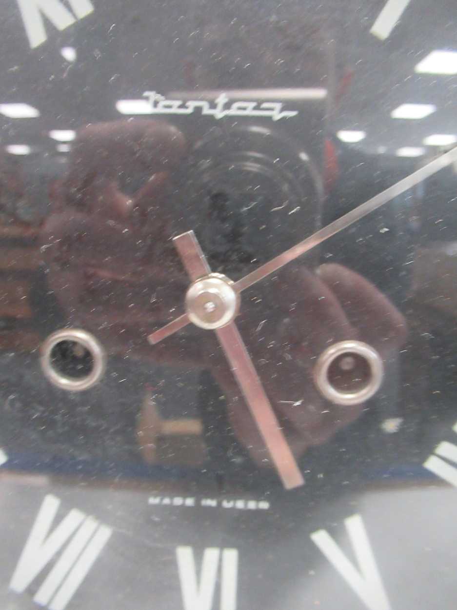 A Russian retro design mantel clock by 'Jantar', black dial with white numerals - Image 4 of 4