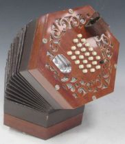 A 20th century magogany 48 key concertina