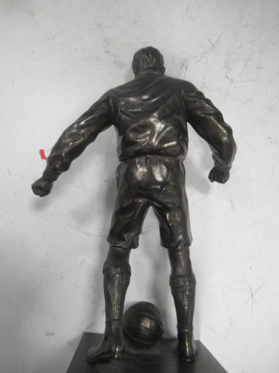 Two bronzed metal footballer figures, 34cm high - Image 2 of 2