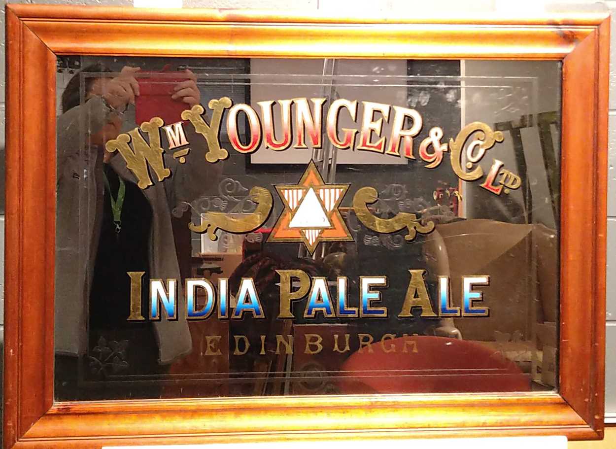 A Wm Younger & Co Ltd India Pale Ale Edinburgh advertising mirror, in modern frame. Provenance: - Image 3 of 3