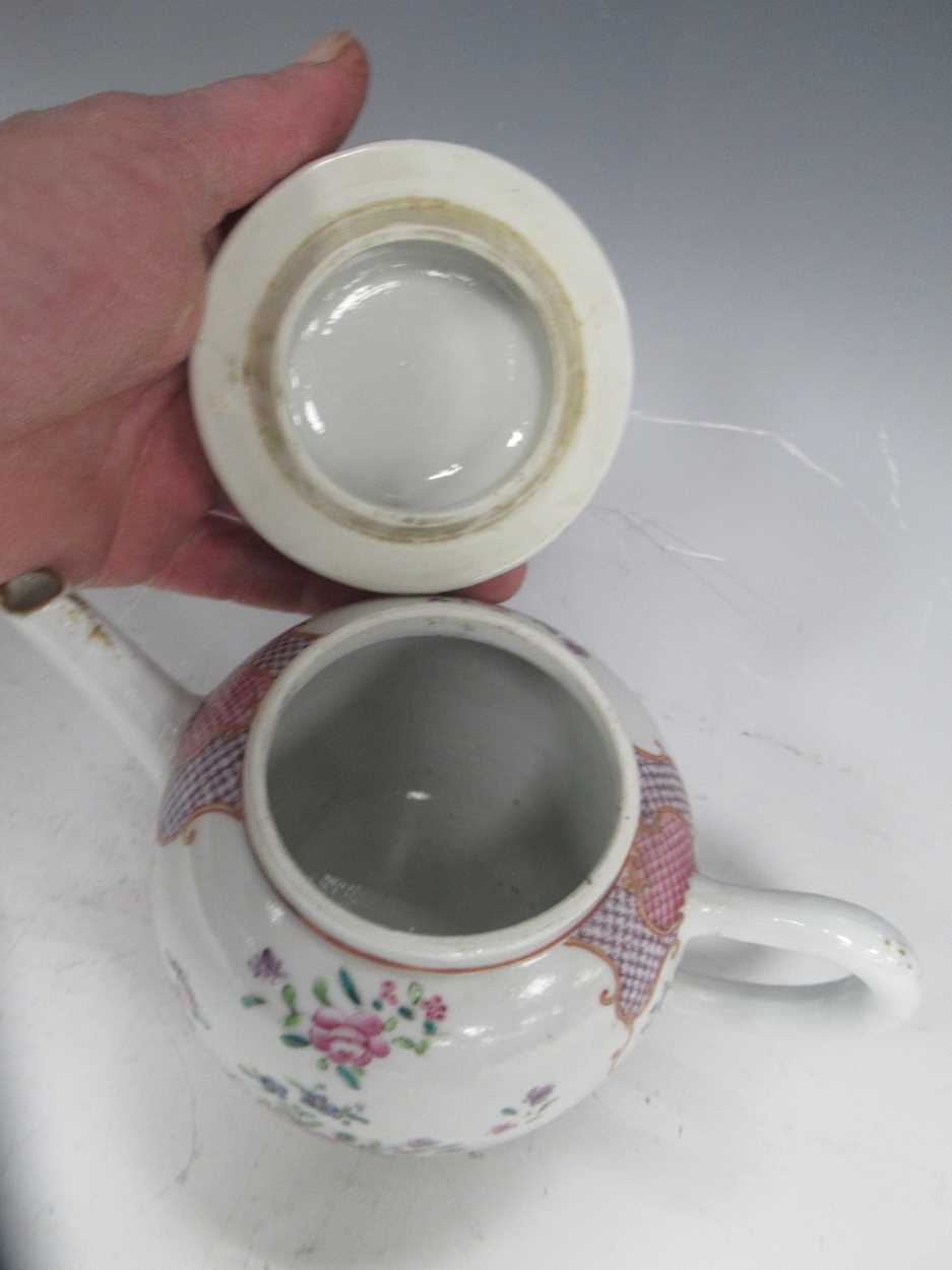 An 18th century pearlware teapot and another Chinese teapot, 18cm high (2) please see further - Image 3 of 19