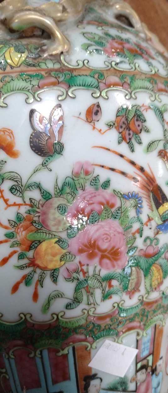 A Chinese Cantonese famille rose vase and cover, - Image 3 of 17