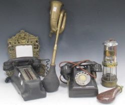 Industrial bakelike telephone "Machine Room", another bakelite telephone Erricson TEE2 N1002H Brit