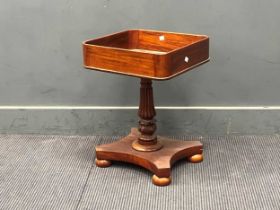 A small mahogany tray top low table, 19th century and probably associated 54 x 37 x 40cm
