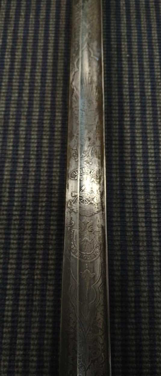 A 'Royal Engineers' officer's sword by Hamburger Rogers & Co, in worn scabbard; chain mail - Image 19 of 22