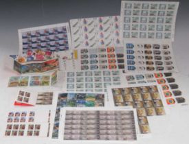 360 unused first class UK postage stamps, various commemorative issues, in sheets and stamp-books (