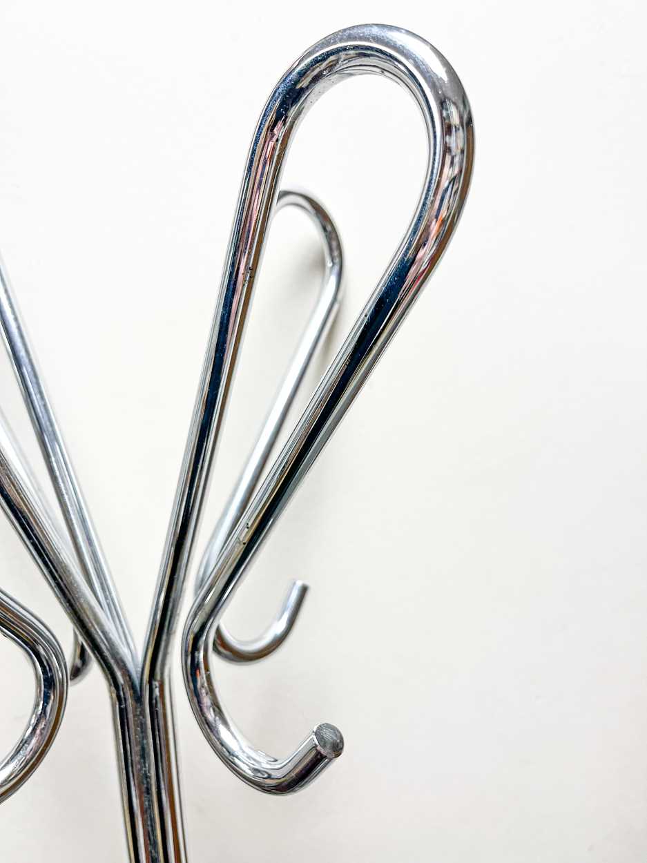 A contemporary chrome hat and coat stand, - Image 5 of 5