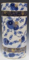A Royal Doulton blue and gilt earthenware stick stand 62 x 29 x 21cm