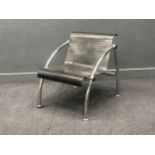 A modern steel Waiting Room type chair 70 x 85 x 72cm