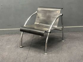 A modern steel Waiting Room type chair 70 x 85 x 72cm