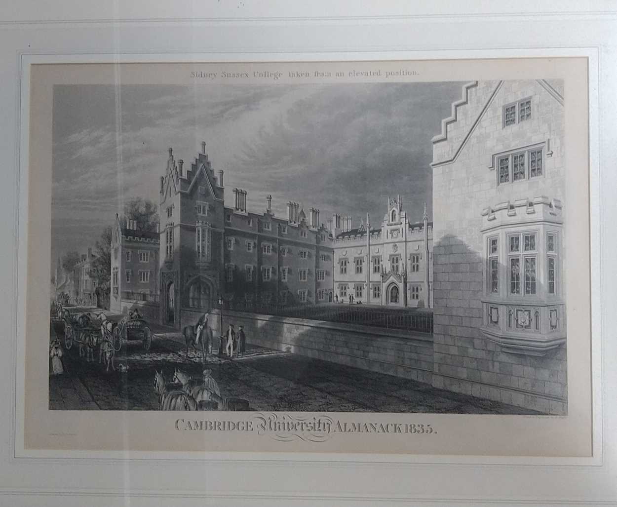 Seven framed prints of Ely and Cambridgeshire, facade of Sidney Sussex College, including a - Image 5 of 8