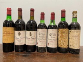 Mixed older French Bordeaux red wines, including Chateau Giscours 1980 (2), Leovile Poyferre 1977,