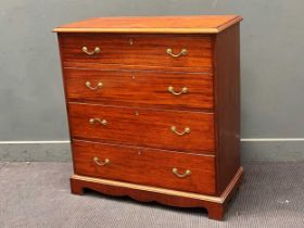 A mahogany chest of four long drawers 98 x 92 x 43cm