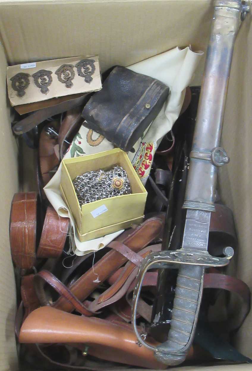 A 'Royal Engineers' officer's sword by Hamburger Rogers & Co, in worn scabbard; chain mail