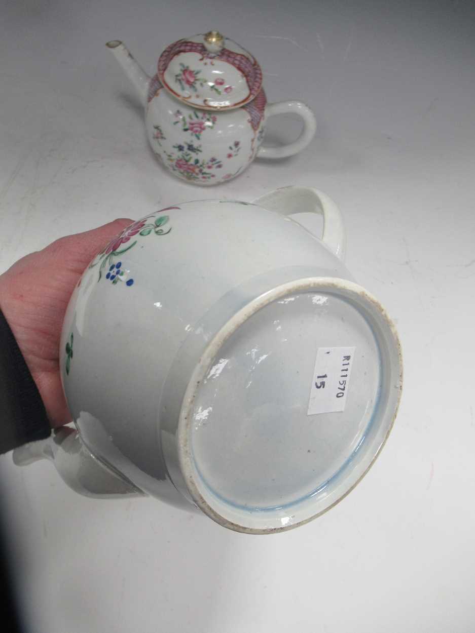 An 18th century pearlware teapot and another Chinese teapot, 18cm high (2) please see further - Image 4 of 19