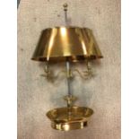 A brass lamp en bouillotte,