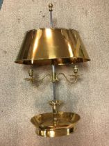 A brass lamp en bouillotte,