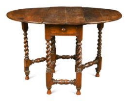 An oak gateleg table, 19th century,