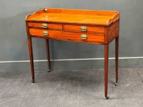 A Regency satinwood side table, altered to a washstand, 81 x 93 x 107cm