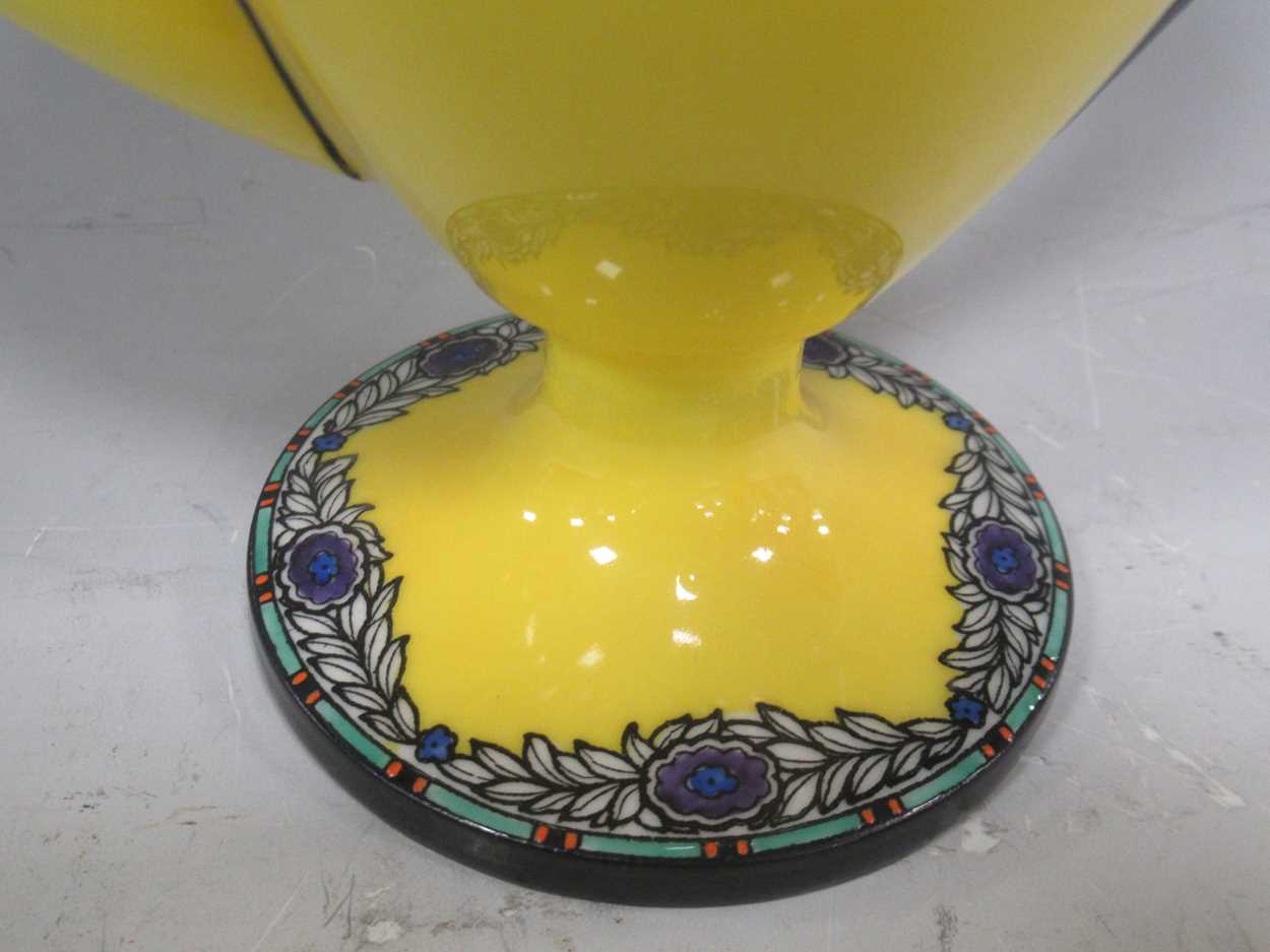 Circa 1900 coffee set, the bright yellow ground decorated with a rim of swagged stylised floral - Image 3 of 4