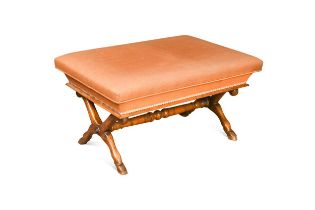 A walnut box Ottoman stool, 19th century,