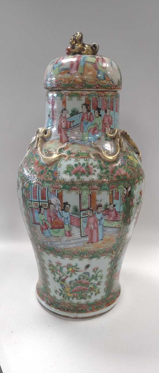 A Chinese Cantonese famille rose vase and cover,