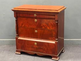 A French Louis Phillipe style mahogany commode, 20th century,