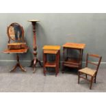 Various items of furniture, to include an Edwardian inlaid mahogany two tier occasional table with