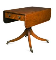 A Regency mahogany pedestal pembroke table,
