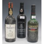 Bottle 1963 Warre's port, Bottle Quady's Starboard 1987, Bottle Cockburn's Special Reserve (3)