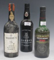 Bottle 1963 Warre's port, Bottle Quady's Starboard 1987, Bottle Cockburn's Special Reserve (3)