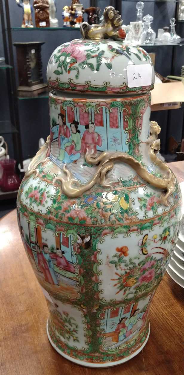 A Chinese Cantonese famille rose vase and cover, - Image 16 of 17