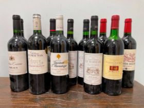 French red Bordeaux wines, Margaux, St Emilion and Medoc regions, 12 bottles, mixed vintages (12)
