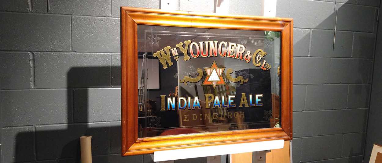 A Wm Younger & Co Ltd India Pale Ale Edinburgh advertising mirror, in modern frame. Provenance: - Image 2 of 3