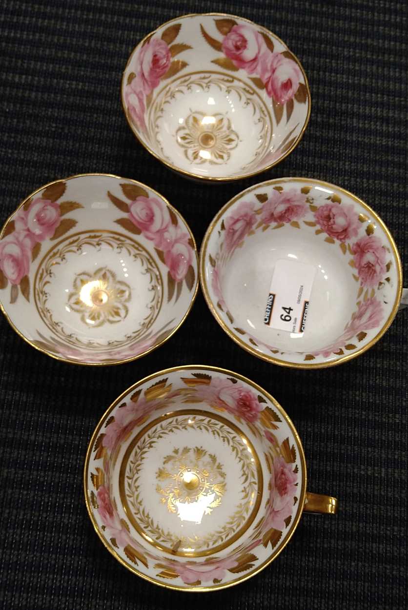 A composed, mostly Foley, rose painted tea service, comprising teapot and cover, two milk jugs, a - Image 9 of 23