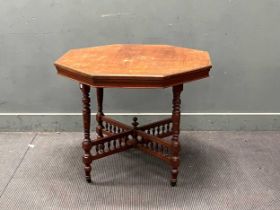 A late Victorian Aesthetic period octagonal centre table 72 x 88cm