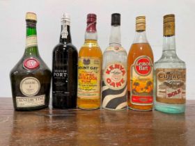 Mixed spirits/liqueurs and drinking wines, 12 various bottles including Mount Gay Rum,