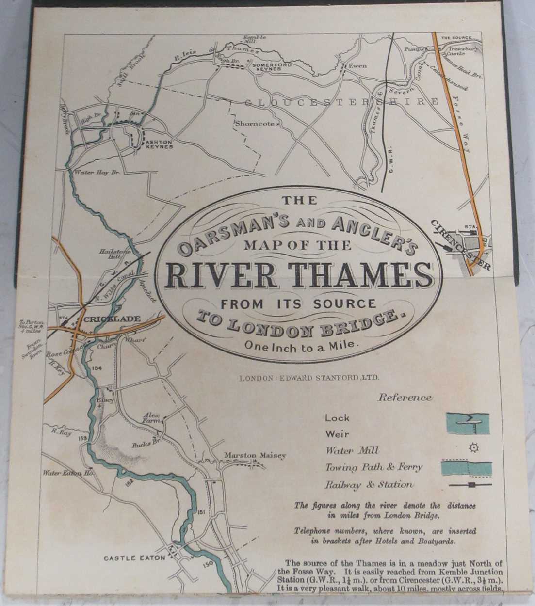 Stanford (Edward, publisher). The Oarsman's and Angler's Map of the River Thames from its Source