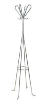 A contemporary chrome hat and coat stand,