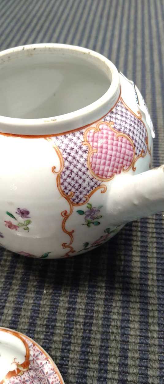 An 18th century pearlware teapot and another Chinese teapot, 18cm high (2) please see further - Image 9 of 19