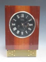 A Russian retro design mantel clock by 'Jantar', black dial with white numerals