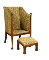 In the manner of Walter Frederick Cave (1863-1939), an Arts & Crafts high-back chair,